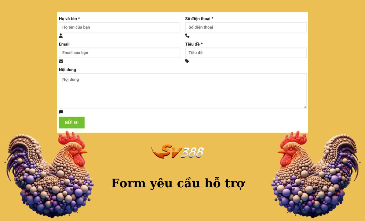 Form yêu cầu hỗ trợ